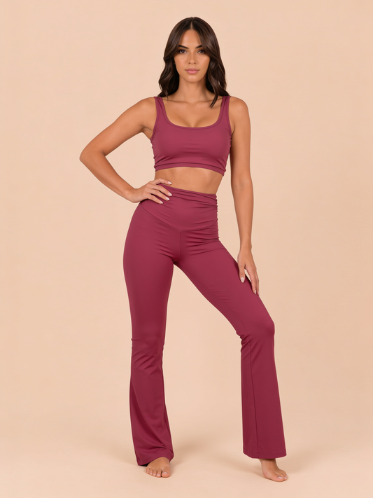 PANT FLARE colore Peonia, vista frontale