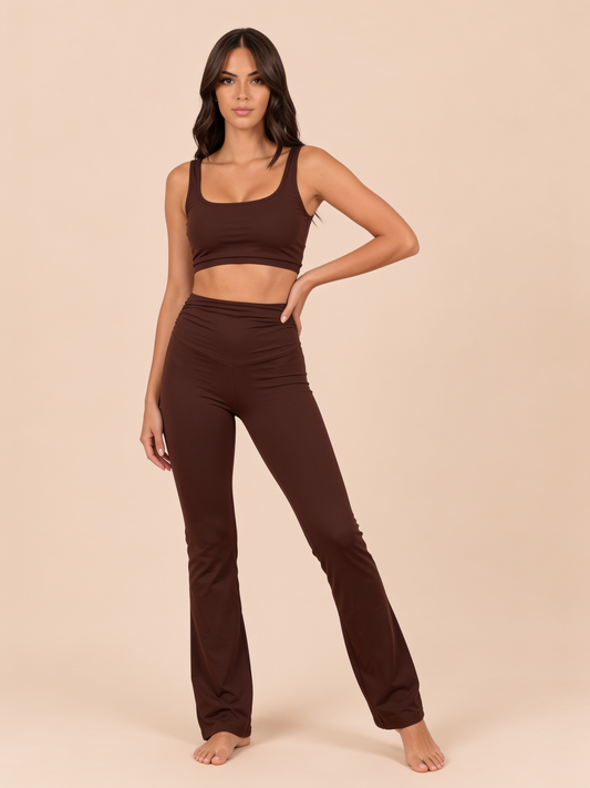 PANT FLARE colore Espresso, vista frontale