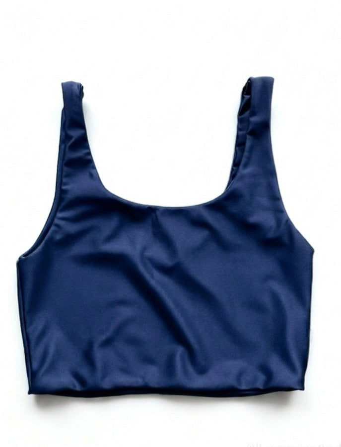 Top Donna Lycra Glossy — Reversibile Taglia Unica Made in Italy