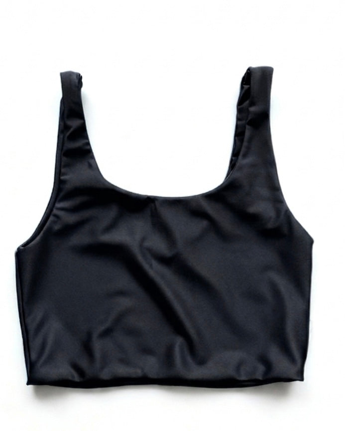Top Donna Lycra Glossy — Reversibile Taglia Unica Made in Italy