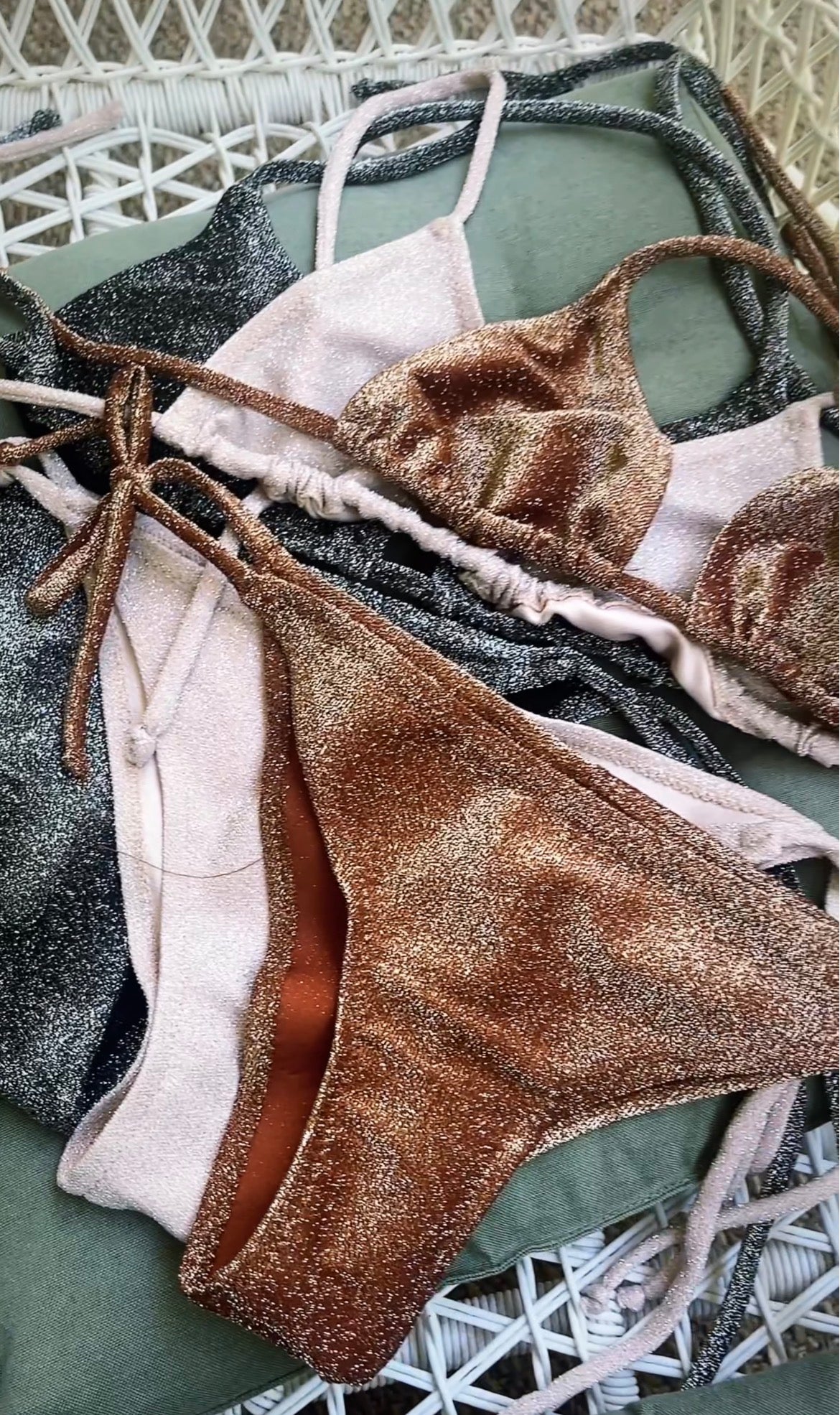 Bikini Donna Mikonos — Lycra Glitterata Made in Italy