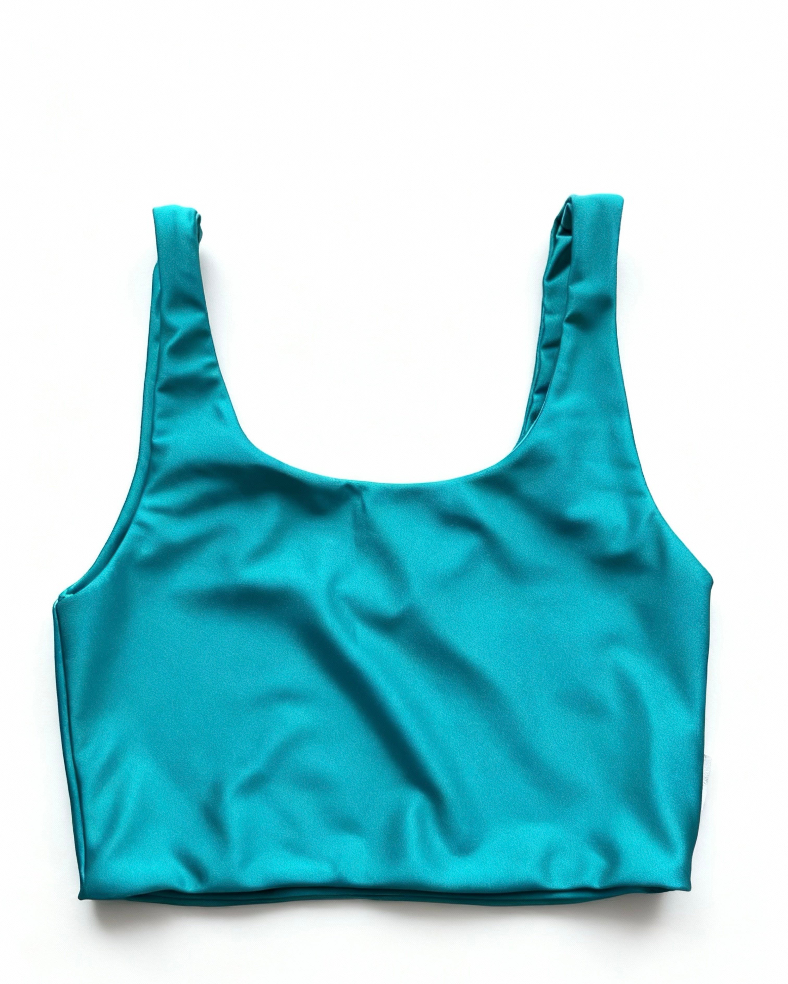 Top Donna Lycra Glossy — Reversibile Taglia Unica Made in Italy