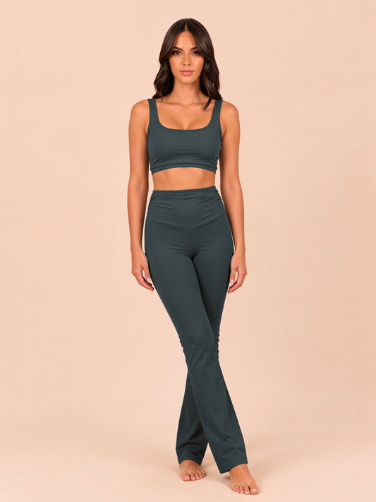 PANT FLARE colore Petrolio, vista frontale