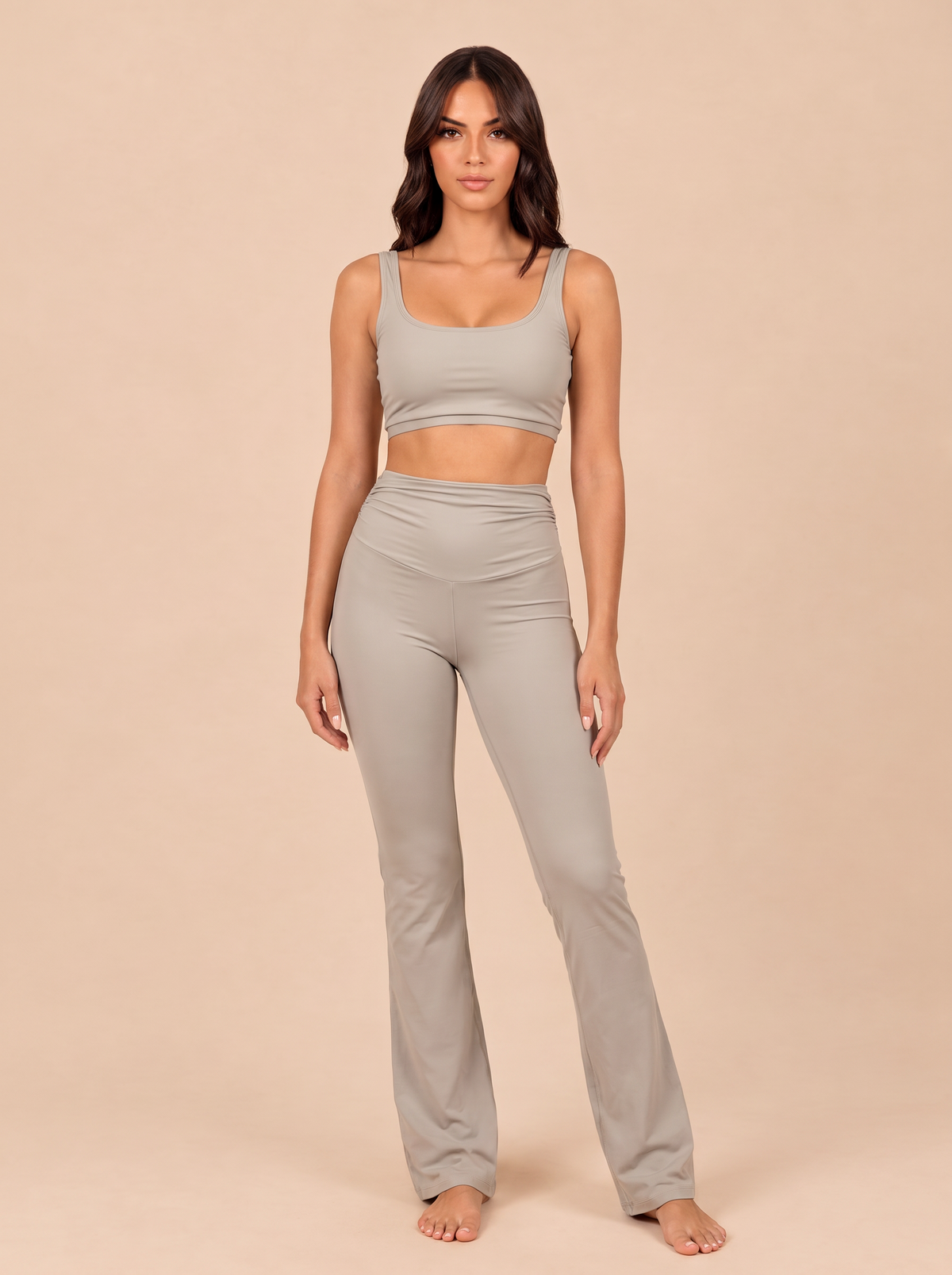 PANT FLARE colore Tortora, vista frontale
